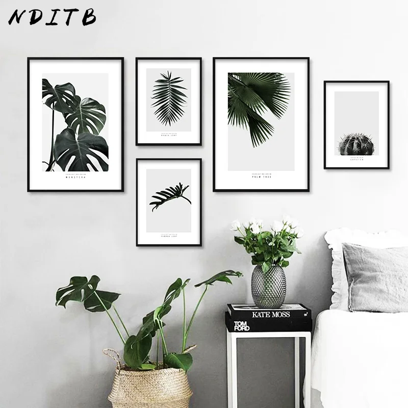 NDITB завод зеленый лист кактус холст арт, постер, принт Nordic Стиль минималистский живопись, декоративная картина современные украшения дома