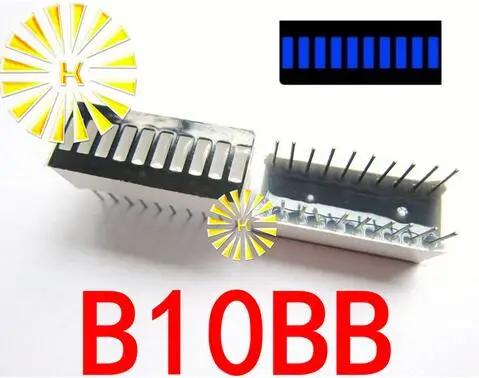 10PCS 10 Segment Green Red Blue Yellow Jade Green White Digital Tube LED Bar 10*25mm Display Module B10G-B10BW led digital tube display