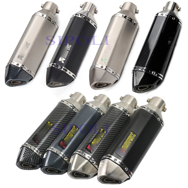 

51mm Universal Motorcycle Exhaust Akrapovic Dirt Pit bike Exhaust escape Modified GY6 Scooter Yoshimura Muffler R1 R3 R6 CBR250R