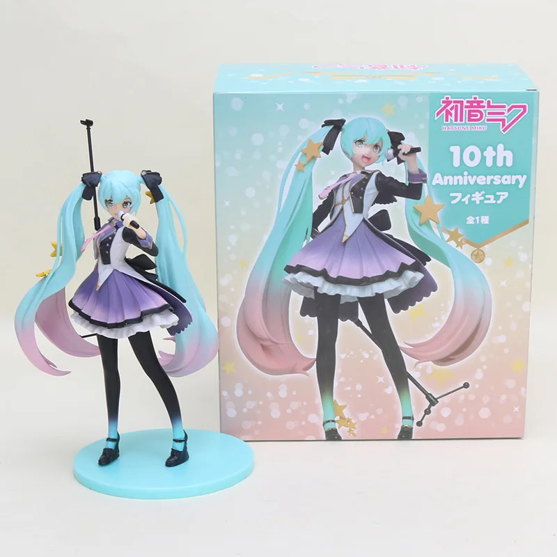 

18cm Anime Hatsune Miku Action Figure 1/8 scale painted figure Miku cosplay Costume 10th Anniversary Ver. figure Toy Brinquedos