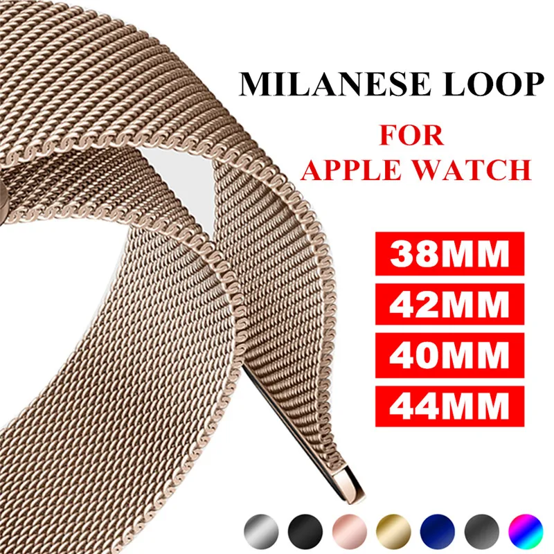 

Milanese Loop Bracelet Stainless Steel band For Apple Watch series 1/2/3 42mm 38mm Bracelet strap for iwatch series 4 40mm 44mm