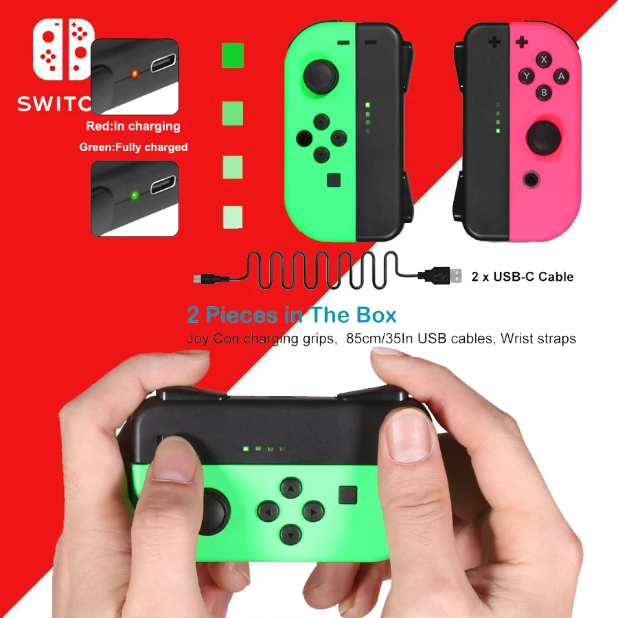 

Nintend Switch Joy-con Charging Dock Station LED Mini Grip Nintendos Controller Handle Charger Nintendoswitch Game Accessories