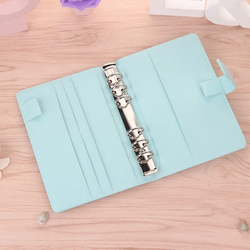 

Cute A5 A6 Candy Color Leather notebook 6 Hole Loose Leaf Spiral Binder Planner Diary Weekly Planner Agenda WJ-XXWJ511-