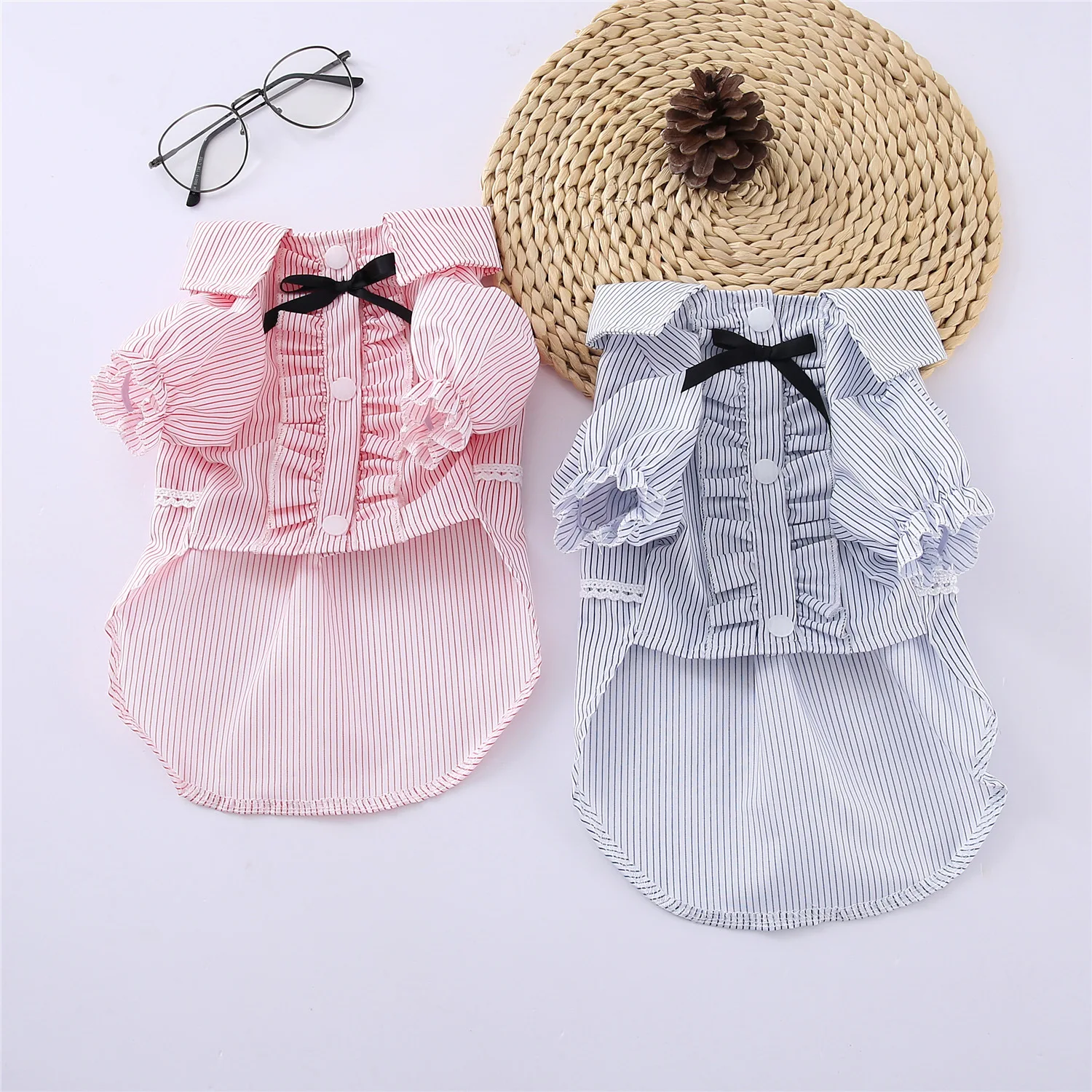 

New 2018 Hot Summer Dress for Dogs Clothes for Dogs for Girls Chihuahua Dress Yorkshire Terrier Striped Dresses Costume for Dogs