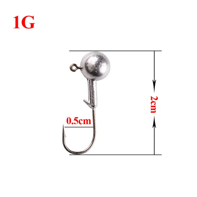 20-50 шт./кор. 1g-20 г 2-4,9 см с Пластик коробка с высоким содержанием углерода Сталь бронзовых морских рыболовных крючков свинцово-головы Fly Крючки и рыболовные принадлежности блесна, приманка - Цвет: 1G