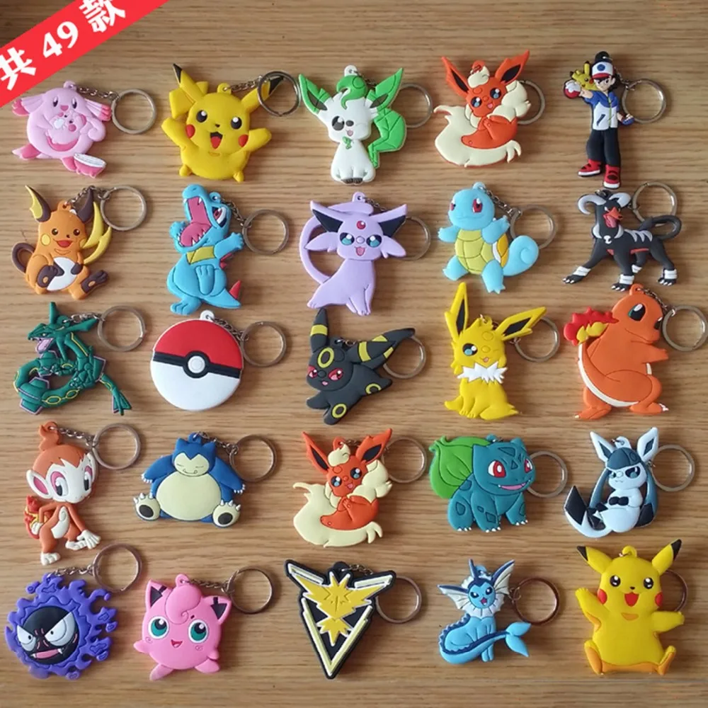 Pocket Monster cartoon PVC de doble cara llavero Bulbasaur Ketchum cosplay Anime silicona para llaves encanto llavero joyería