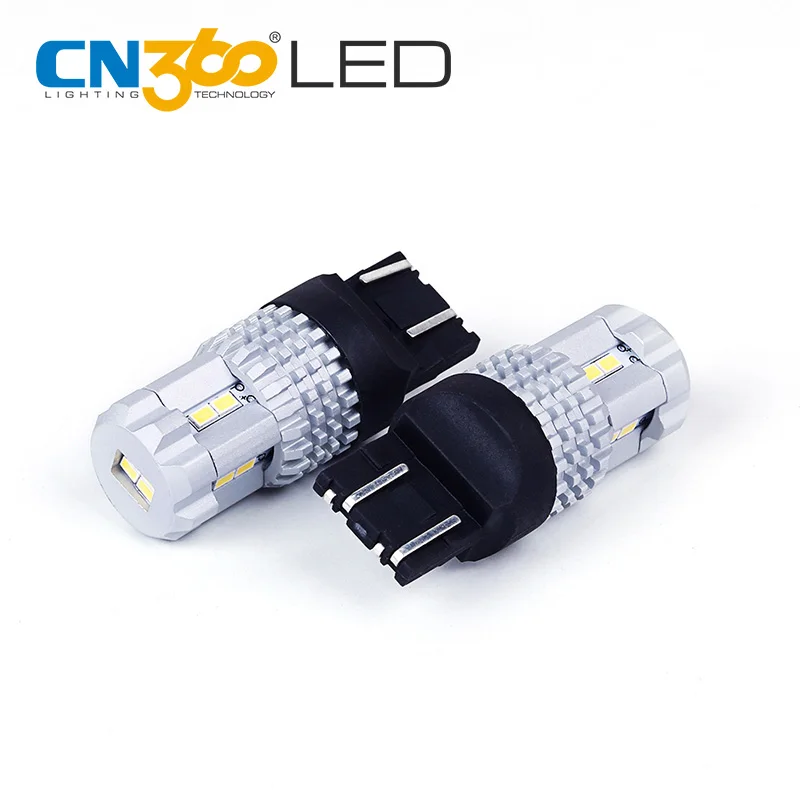 

CN360 2PCS 7440 7443 T20 Led Car Light Signal Bulb 660LM 24W 6500K White 3020SMD Chips Brake Light Turning Light Reversing Light