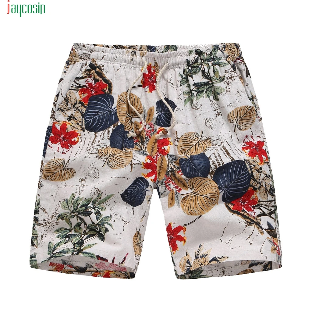 Jaycosin мужские пляжные шорты с принтом, с карманами, Гавайский стиль, модные штаны с эластичной резинкой на талии, свободные шорты, Pantalones Cortos De Плайя