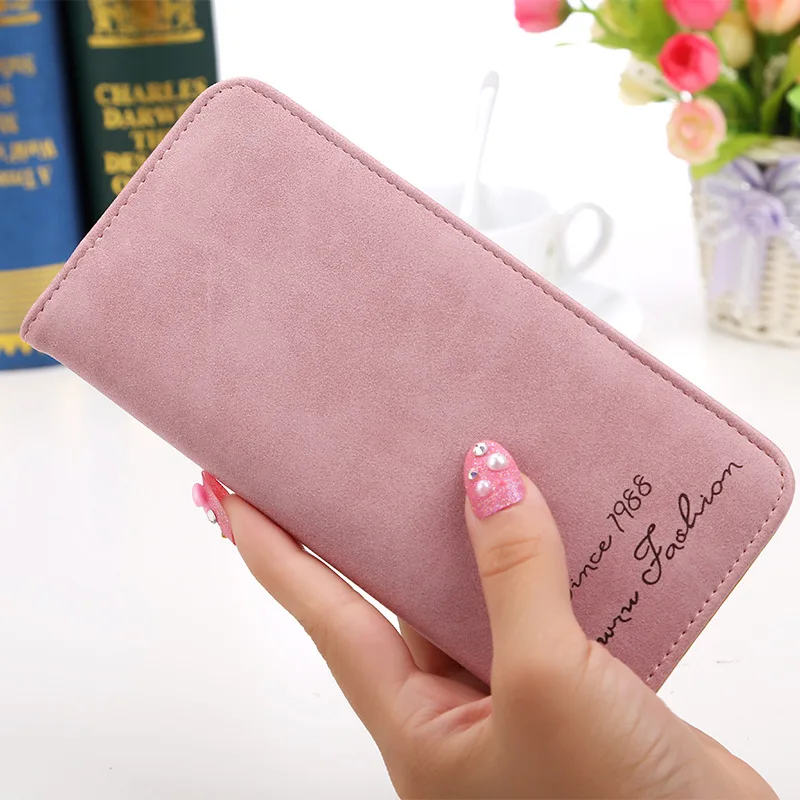 

2017 Fashion PU Leather Women Long Wallets Portable Lady Cash Purse Card Holder New Lady's Purse Free Shipping