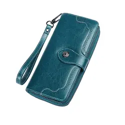 Sendefn выдалбливают бумажник для женщин кожаный кошелек для монет женский длинный дизайн женский кошелек молния с ремешком 5197-6