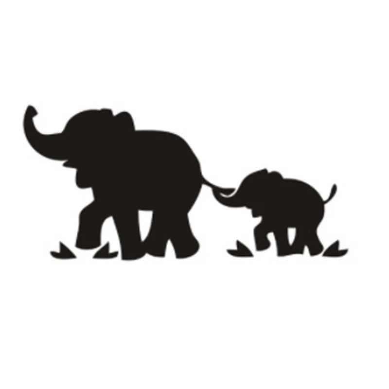 

19*8.9cm Cartoon Funny Car Sticker Elephant Mom And Baby Car Body Decals Car Styling For Seat Leon Vw Golf 7 Citroen C5 Kia Ceed