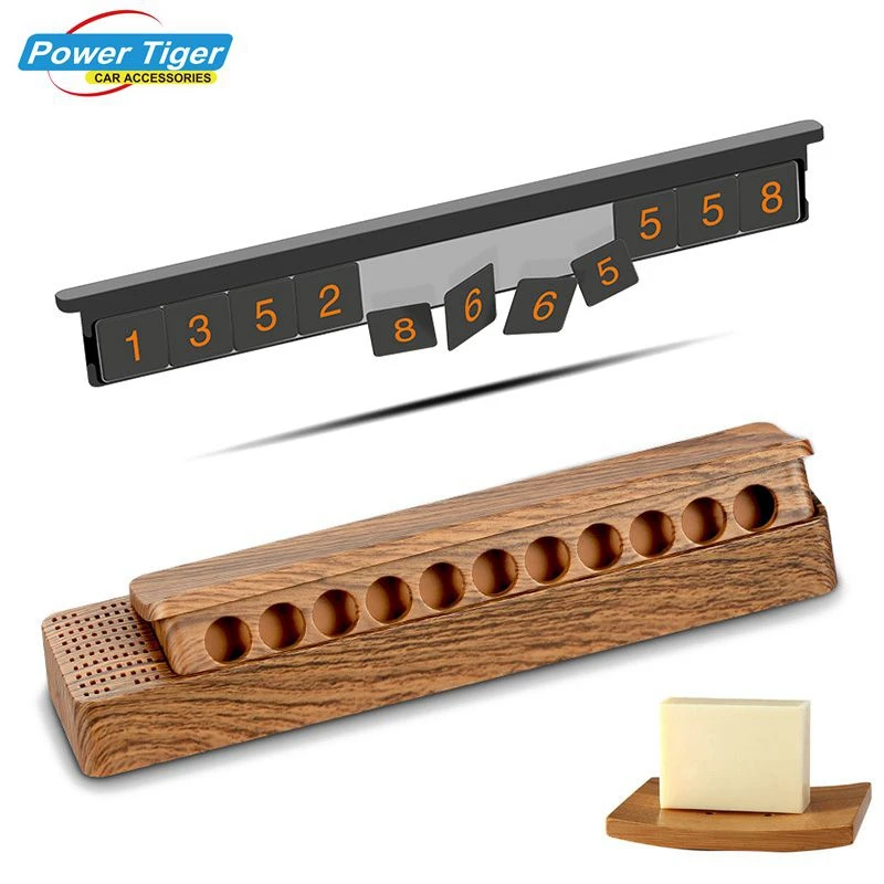 

2 in 1 Car Styling Temporary Parking Card+Air Freshener Hidden Replace Car Sticker Drawer Plate Rocker Grain Auto Accessories