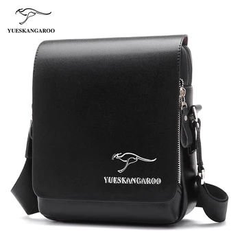 

YUES KANGAROO Famous Brand Leather Men Bag Casual Business Mens Messenger Bag Vintage Men's Crossbody shoulder Bag bolsas male