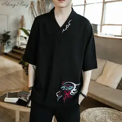 Традиционная китайская одежда для мужчин китайский стиль рубашки одежда Летний стиль Китайская одежда Китайский Короткие рукава Q035