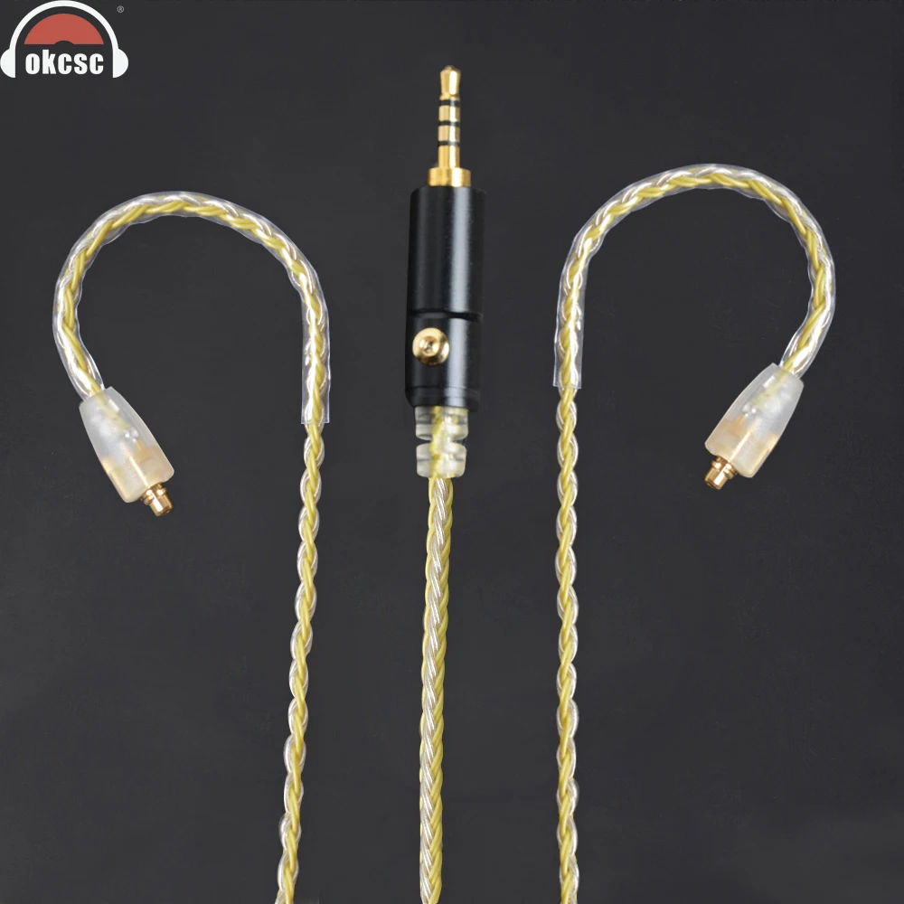 OKCSC 2.5mm Balance MMCX Jack Repalcement Cable Upgrade Copper Cables Earphone Cord for SHURE SE215/SE535 DT2 LA A4 A5 KC06A | Электроника