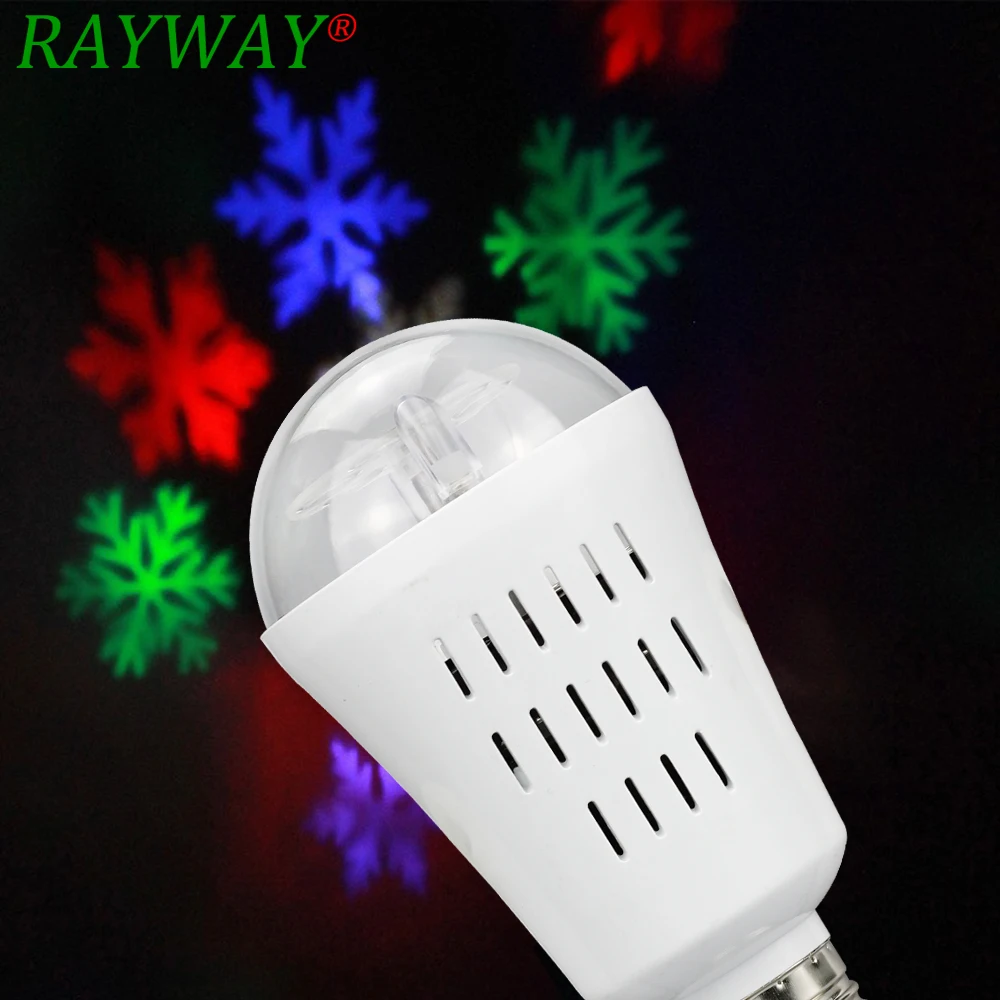 

E27 4W Rotating Party Lamp RGB Stage Light Bulb Disco Glowing Snow Globe Laser LED lamp For Home Decoration Lighting Lamps