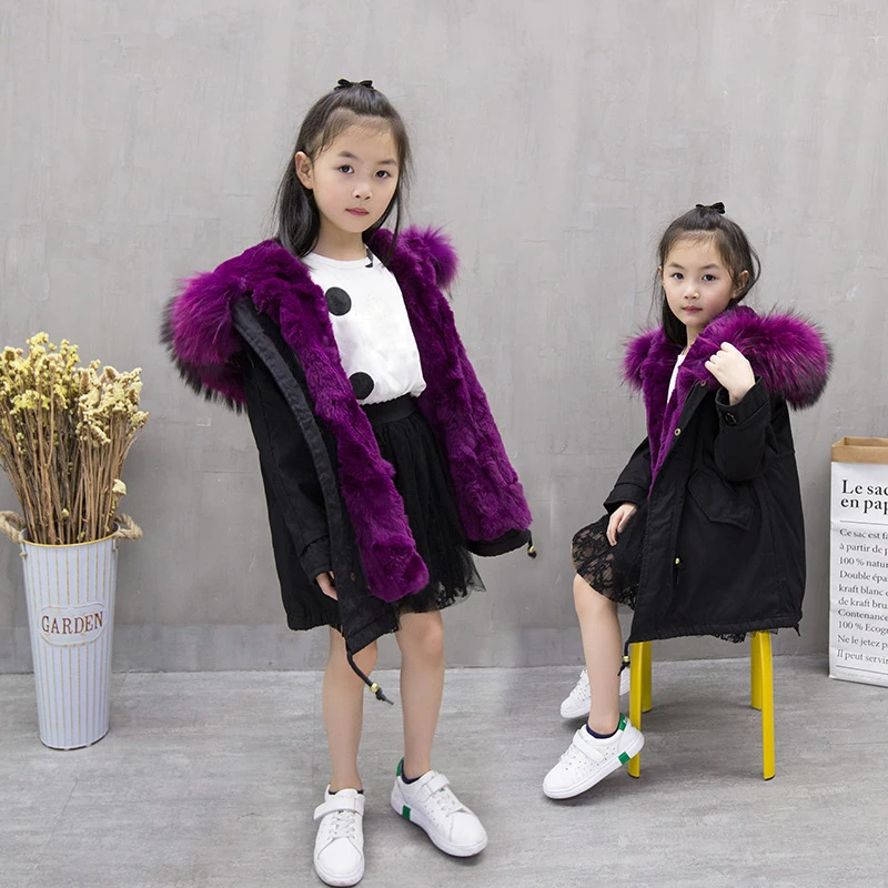 Children Rabbit Fur Coat Warm Girls Down Jackets Boys Winter Parkas Real Raccoon Fur Hooded Coat Jacket For Girls TZ279 Children Rabbit Fur Coat Warm Girls Down Jackets Boys Winter Parkas Real Raccoon Fur Hooded Coat Jacket For Girls TZ279