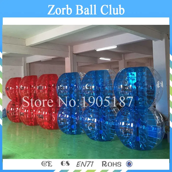 

Free Shipping 10PCS(5 Blue+5 Red +1 Pump) 1.5m TPU Bubble Soccer Ball ,Bubble Bumper Ball