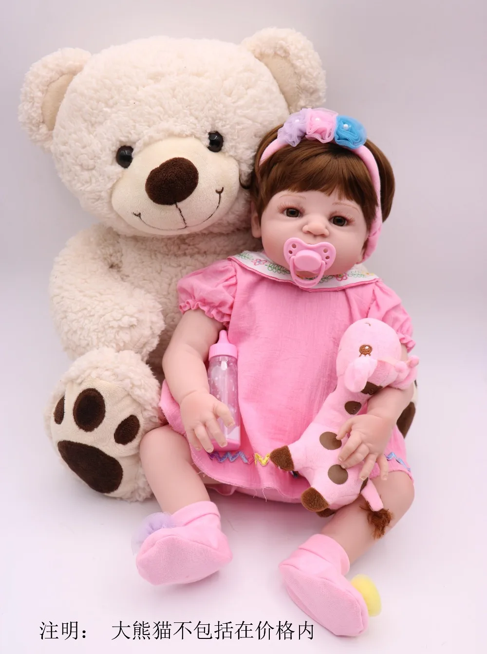 

Dollhouse 55cm New arrival full Silicone adora Lifelike newborn Baby girl best kids bathe toy silicone Bonecas Bebe Reborn doll
