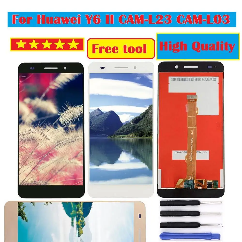 

For Huawei Y6 II LCD Display Touch Screen Replacement For Huawei Y6 II / Y6 2 / Y6II CAM-L23 CAM-L03 CAM-L21 CAM-UL00