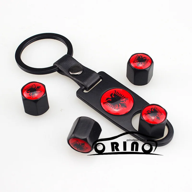 Albania Flag Car Wheel Tire Valve Cap