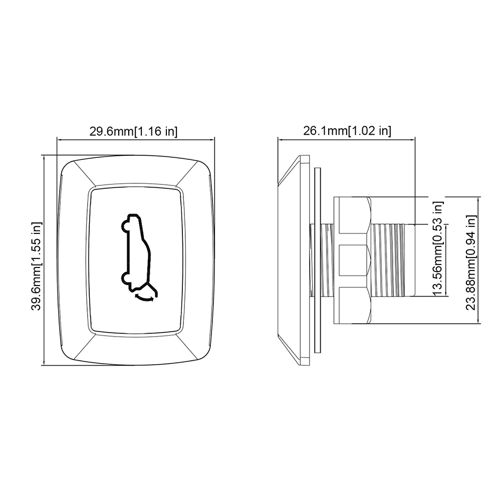 Boruit Universal Car Rear Trunk Door Light Open Switch Button Tail