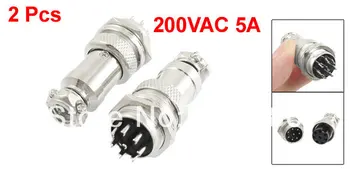 

2PCS GX16-8 2P 39 4P 5P 6P 8P 9P Aviation Circular Plug Joint 8 Pin 8P 16mm 5/8" Male Female Panel Metal Connector
