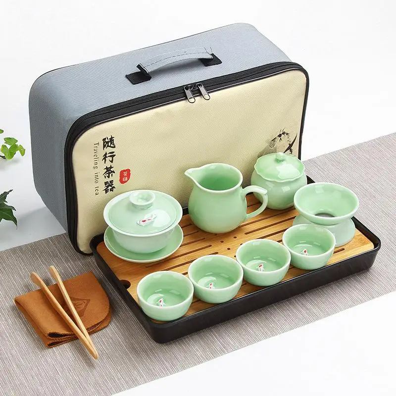 Керамический чайный набор чайник Gaiwan, чайная чашка для Пуэр китайский заварочный чайник Портативный чайный сервиз, кружка для вина китайские чайные наборы - Цвет: 5