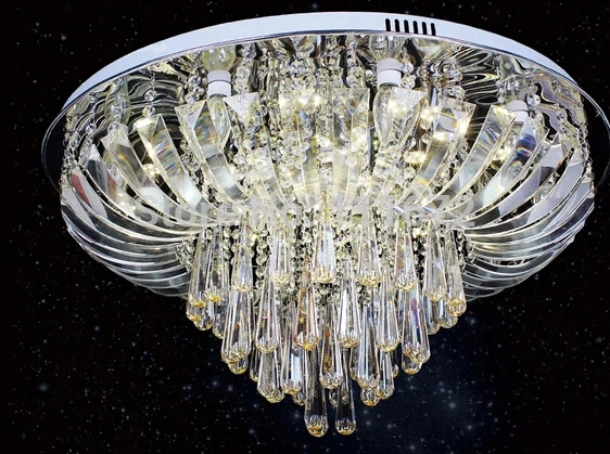 Plafoniere Cristallo E Acciaio : Nuovo e moderno lampade di cristallo rotondo ha condotto le luci