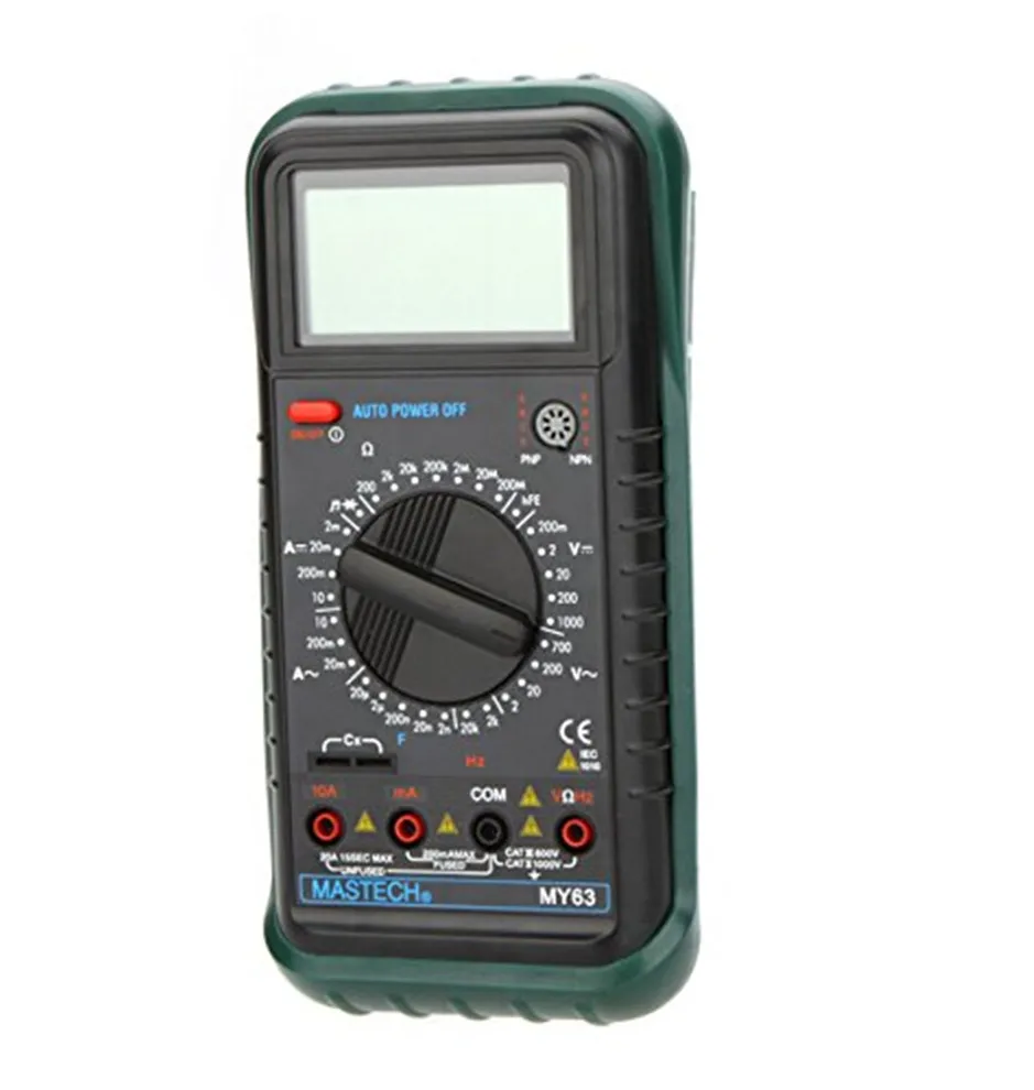 MASTECH MY63 2000 отсчетов цифровой мультиметр DMM w/Температура емкость и hFE тестеры