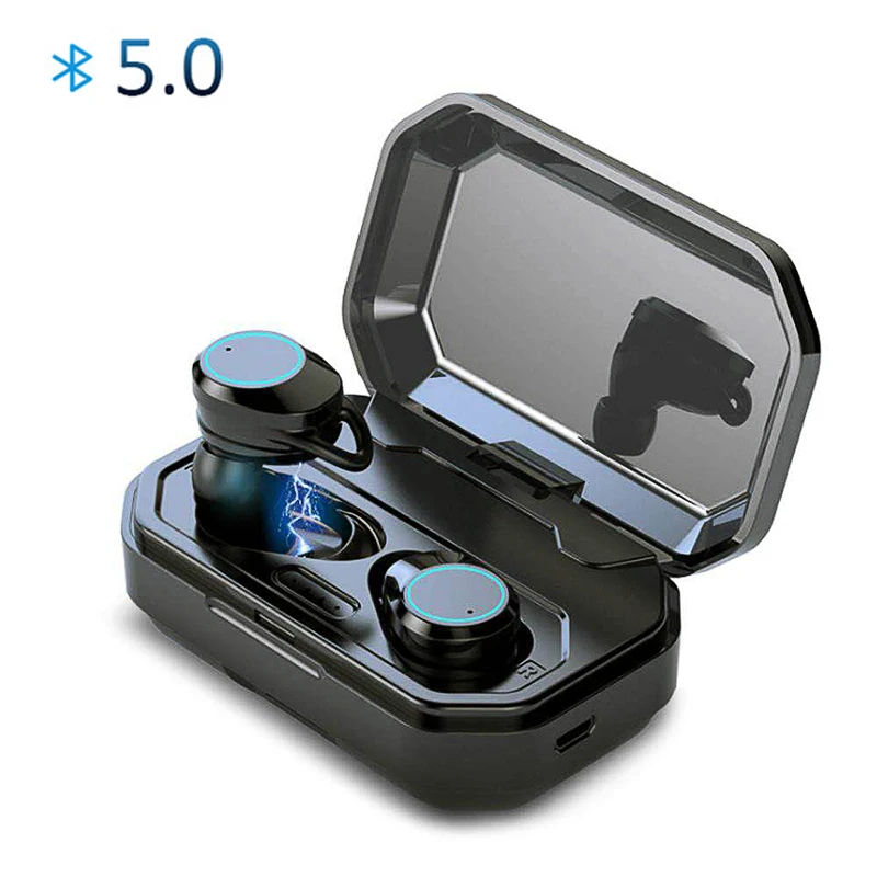 

Bluetooth Earphone TWS Bluetooth 5.0 Wireless Earphones IPX7 Waterproof Earphones with 3000 mAh Power Bank for iOS Android