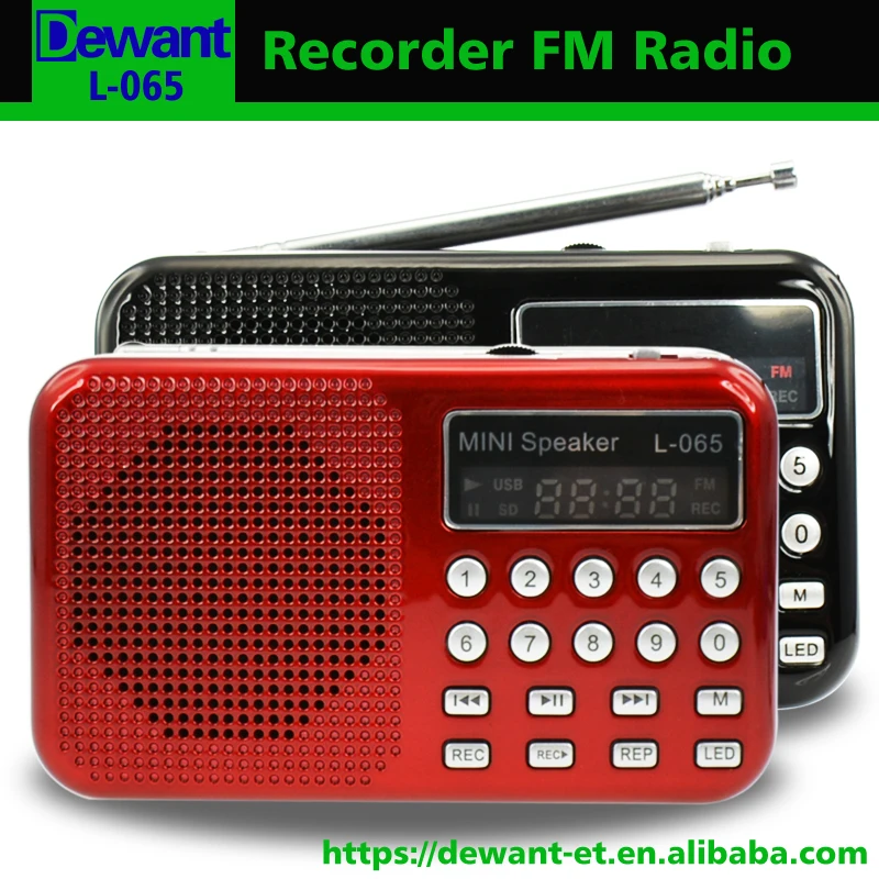 10 шт. L-065 активный микро портативный музыкальный мини-динамик с карманное FM радио сканер MP3 музыкальный плеер светодиодный фонарик Диктофон