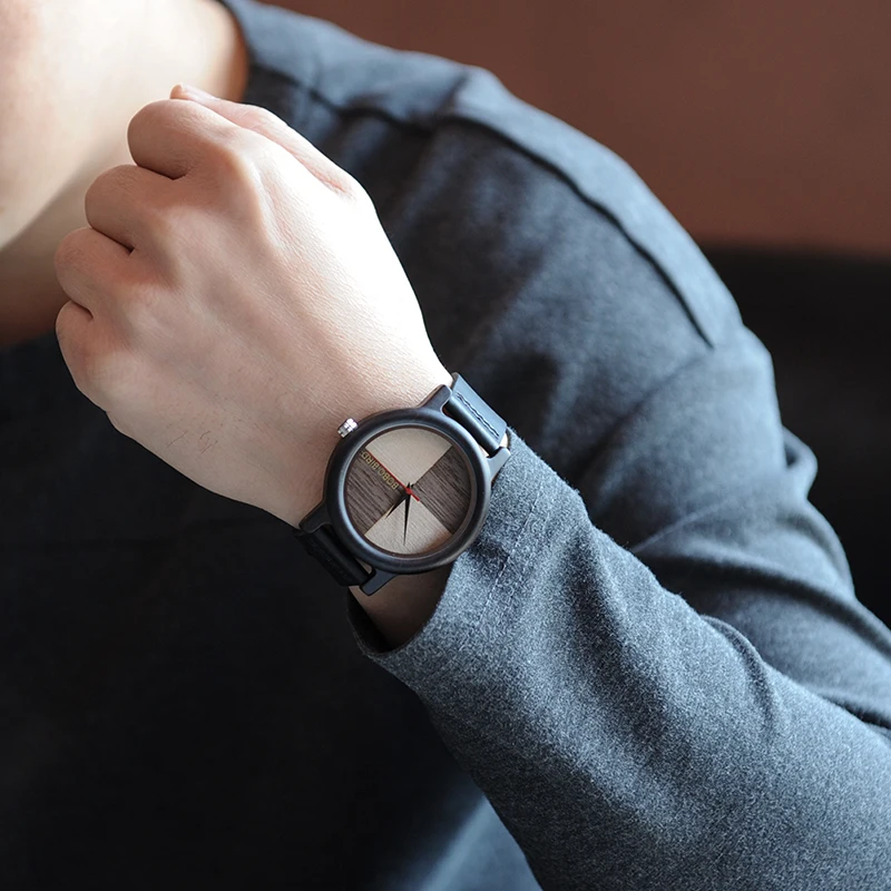 OEM BOBO BIRD L-N08 New Wood Wristwatches Quartz Watch Unique Antique Design Clock for Men in Paper Gift Box