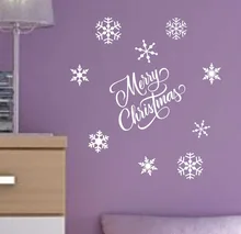 Beautiful Snowflakes Wall Sticker Merry Christmas Wall Decal Winter Holiday Home Decoration Snowflakes Window Stickers AY1547 snowflakes on silver cove
