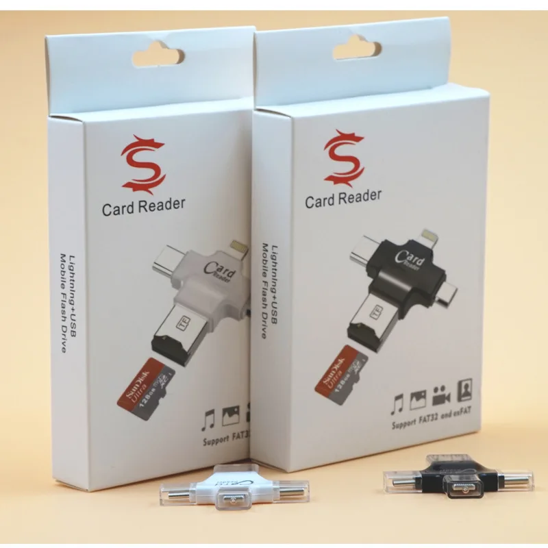 4 в 1 USB/USB 2 0 Type c/Micro MultiMemory устройство для чтения смарт карт Micro SD кардридер OTG