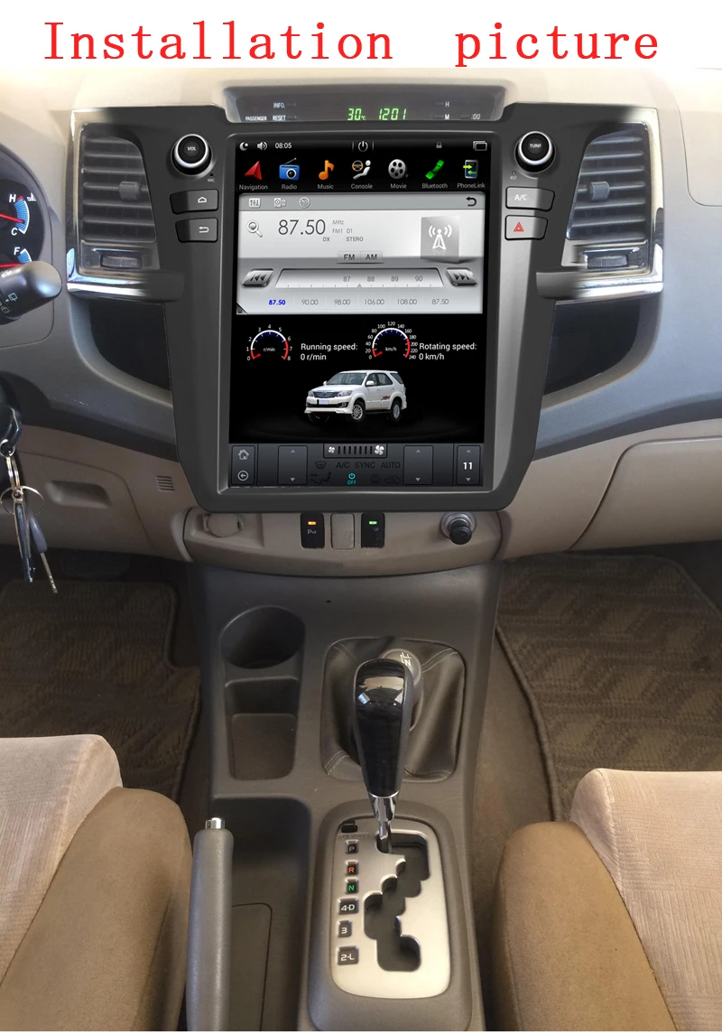 Автомобильный DVD плеер Tesla Android 7 1 12 дюйма GPS навигация для Toyota Fortuner 2005 2016 радио