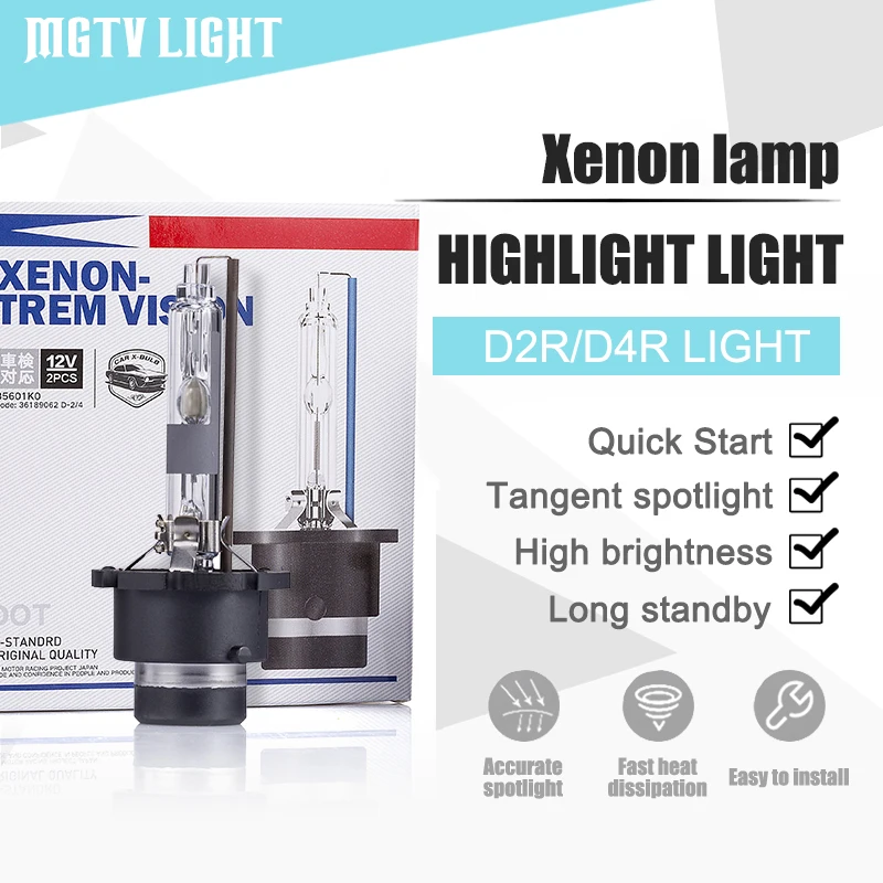 

MGTV LIGHT 35W D2R D4R Car HID Xenon Headlights Kit 12V Car Xenon Bulb Super Bright White Motorcycle Xenon Headlight Lights