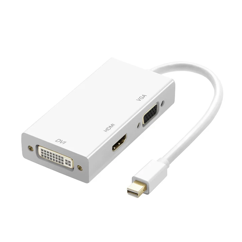 3 в 1 Mini DisplayPort/HDMI VGA DVI Кабель адаптер Ultra HD UHD 4 К 2 конвертер Thunderbolt разъем для MacBook iMac