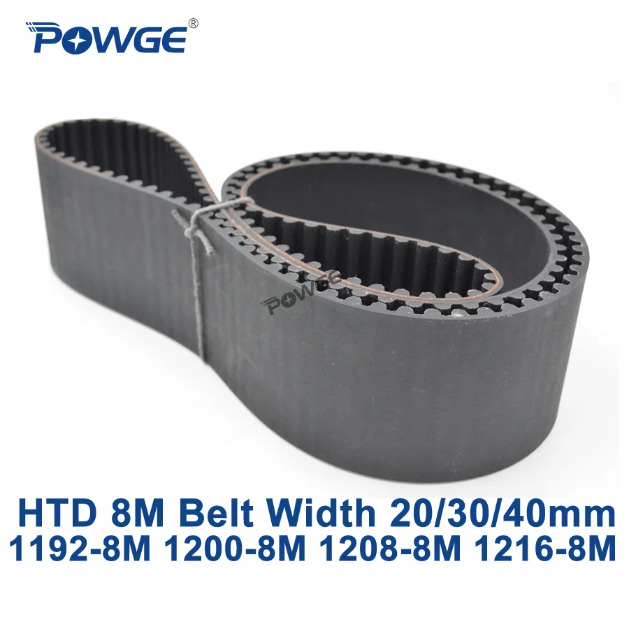 

POWGE HTD 8M synchronous Timing belt C=1192/1200/1208/1216 width 20/30/40mm Teeth 149 150 151 152 HTD8M 1192-8M 1200-8M 1216-8M