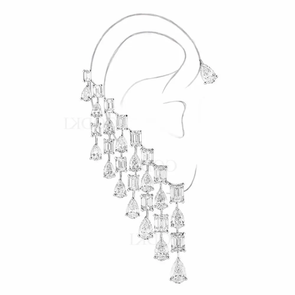 GODKI/Роскошные геометрические чудесные серьги манжеты с фианитом AAA|aaa cubic zirconia|cubic