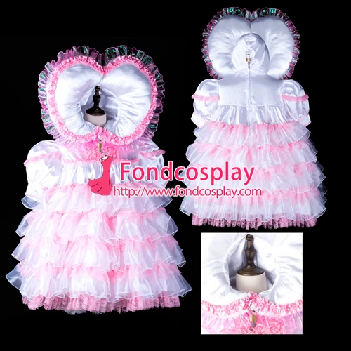 

adult sissy baby Maid Satin-Organza dress lockable Tailor-made[G2391]