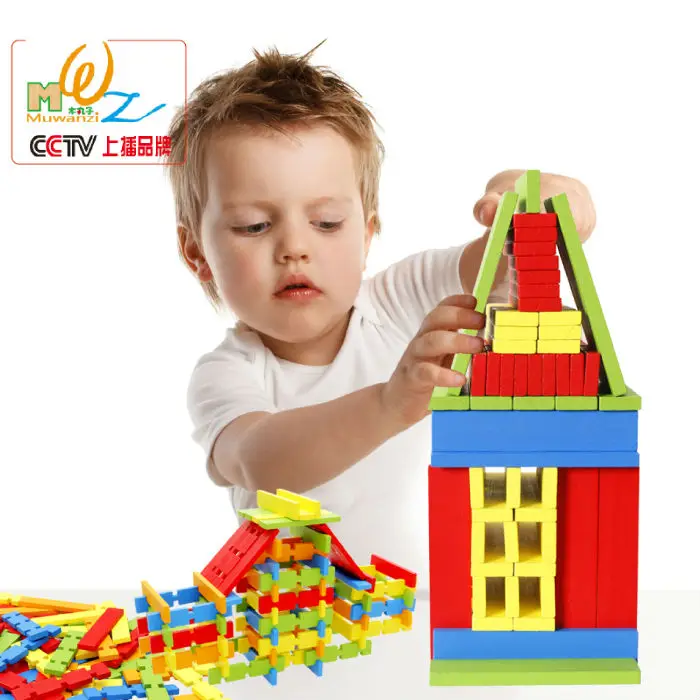 Free shipping 100 PCS creative building blocks, kids wooden toys