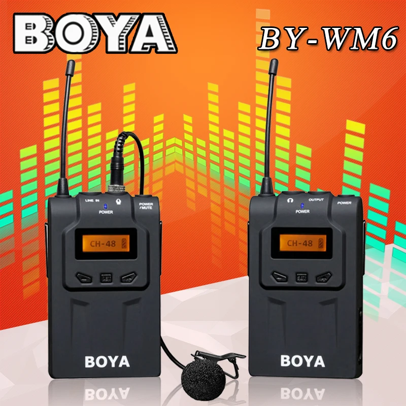 BOYA BY-WM6 ультра высокой частоты UHF Беспроводной петличный микрофон системы для Canon