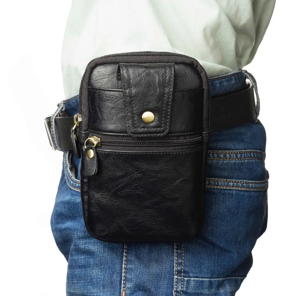 

Outdoor Phone Luxury Leather Case for Samsung Huawei Xiaomi Redmi Waist Large Hook Belt Pouch Case Men's Holster Coque For Sony