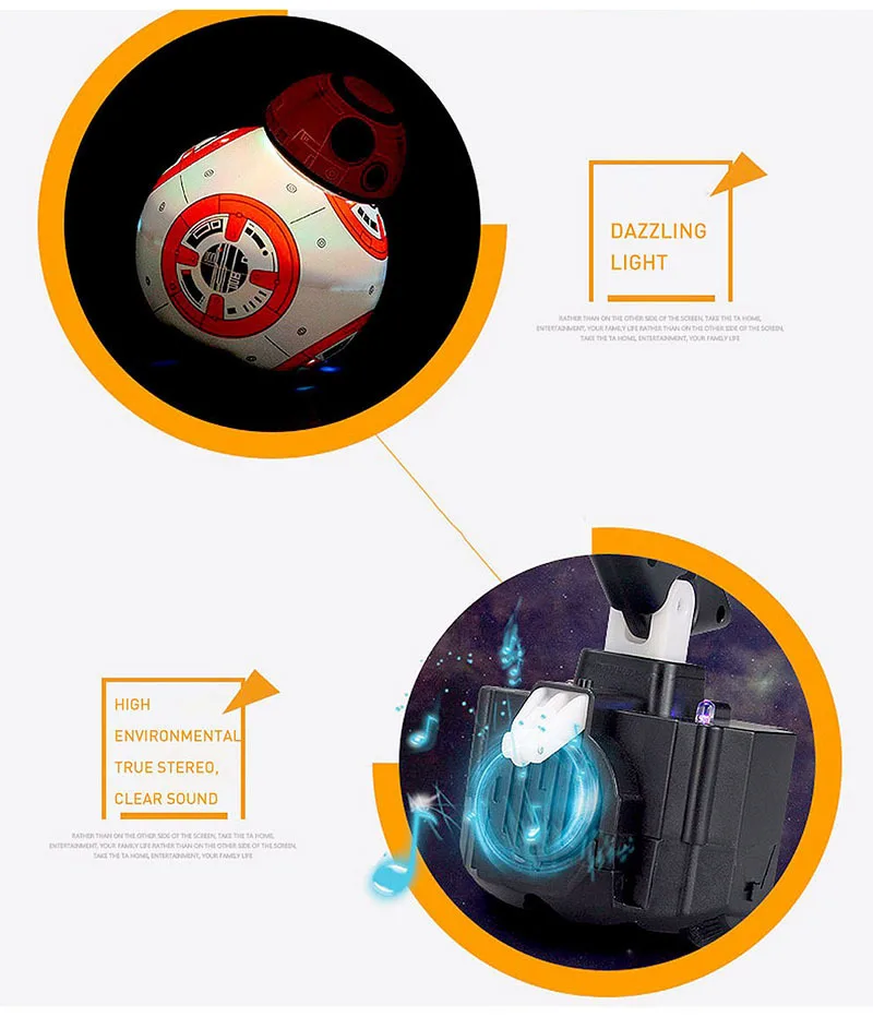 Звездные войны, RC BB-8 мяч Звездные войны RC фигурку BB 8 дроид робот 2,4G дистанционное управление Управление интеллигентая(ый) робот BB8 модель подарок игрушка для малыша