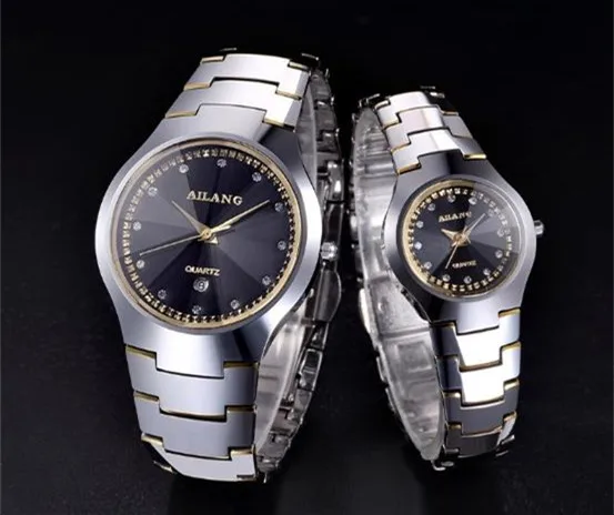 Модные Бизнес стильный любителей Вольфрам сталь наручные часы AILANG кварцевые для мужчин для женщин календари платье часы аналоговый Relojes
