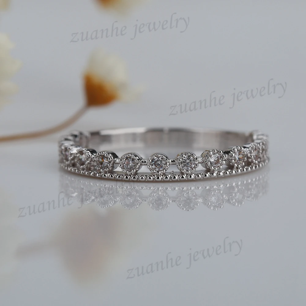 

Real Solid 10k White Gold Engagement Wedding Elegant Ring ElegantEngagment Band Natural diamonds