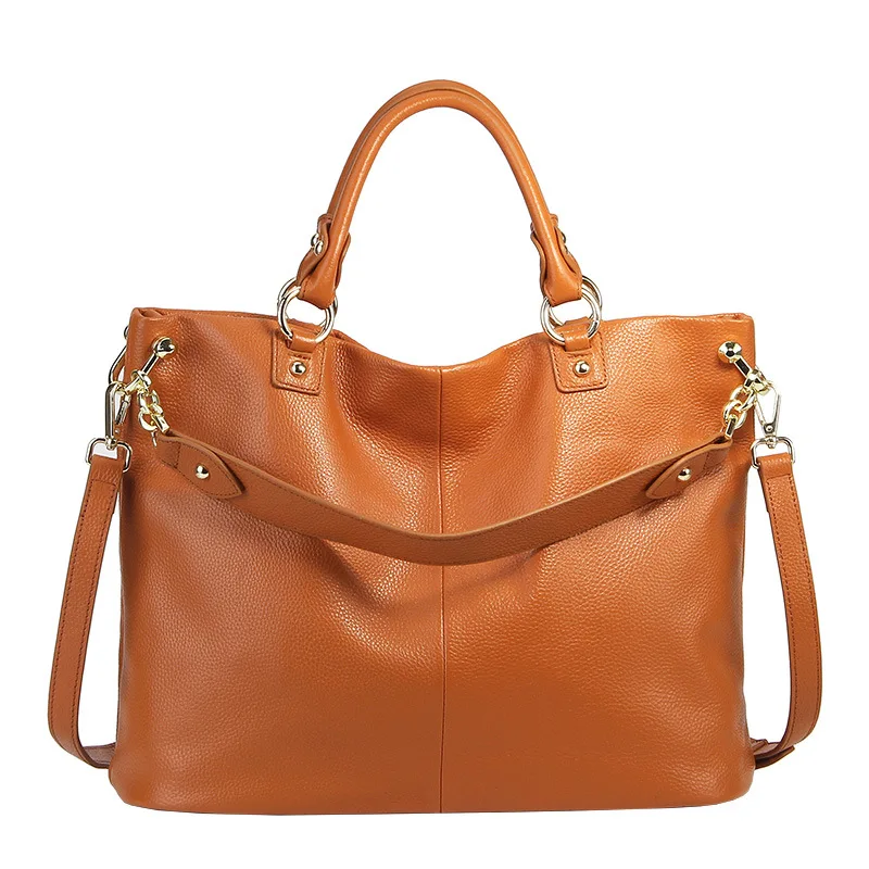 

100% Genuine Leather Large Tote Bags Women Casual Shoulder Bag Ladies Soft Leather Handbags Big Shopping Bag bolsa feminina