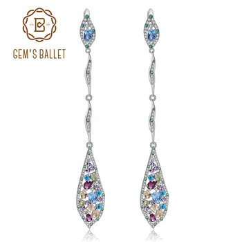オンライン GEM'S バレエマルチカラーナチュラルトパーズアメジストガーネットペリドットシトリン 925 スターリングシルバー女性のためのジュエリー