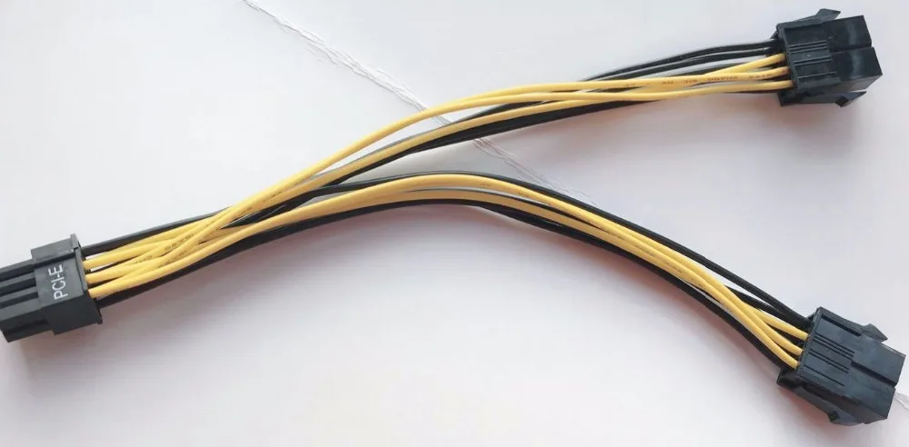 Новый стиль 200 шт. PCI-E GPU 8Pin штекер двойной 2x 8Pin женский сплиттер Мощность Y кабель Шнур 18AWG видеокарта кабель